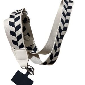 Unbranded Crossbody Purse Strap Unisex OS Black Natural New‎ Chevron Pattern